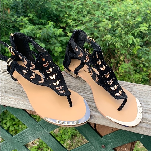 Shoes - Forever black velvet Sandals Sz 7.5 NWOT